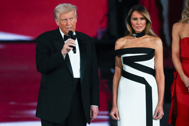 Donald and Melania Trump at the Liberty Ball. Photograph: Maasni Srivastava/EPA