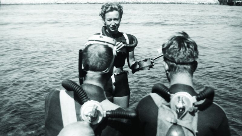 Dottie Frazier teaching a diving class in 1957. Photograph: courtesy of Frazier family via The New York Times