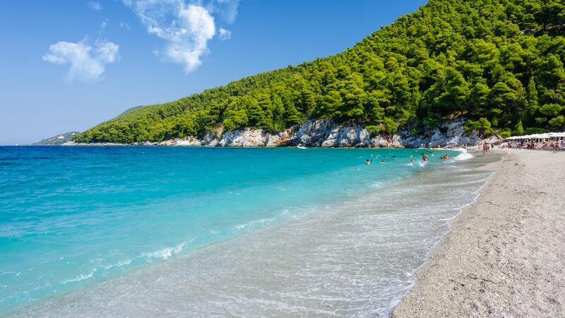 8. Kastani beach on Skopelos, Greece where Mamma Mia! was filmed.