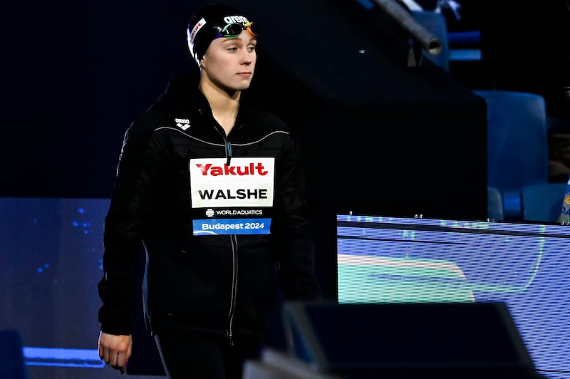 Ellen Walshe: before the final of the 400m Individual Medley at the  World Short Course Swimming Championships at the Duna Arena, Budapest, Hungary. Photograph: Andrea Masin/Inpho