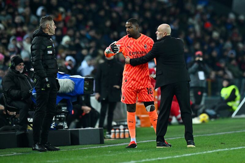 Mike Maignan of AC Milan alleged that he was racially abused during a recent match against Udinese. Photograph: Alessandro Sabattini/Getty Images