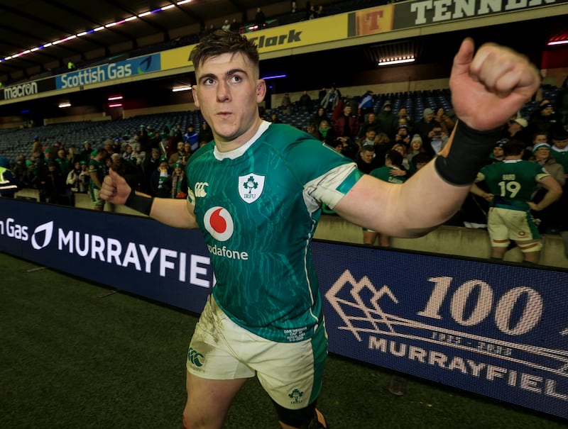 Dan Sheehan after Ireland's win over Scotland at Murrayfield on February 9th. Photograph: Dan Sheridan/Inpho