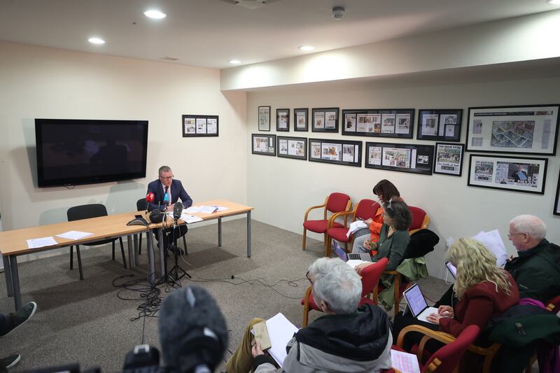 Solicitor Kevin Winters, at the offices of  KRW Law in Belfast, speaking to the media on behalf of his clients following the publication of the Operation Kenova Interim Report into Stakeknife, the British Army's top agent inside the IRA in Northern Ireland during the Troubles. Liam McBurney/PA Wire