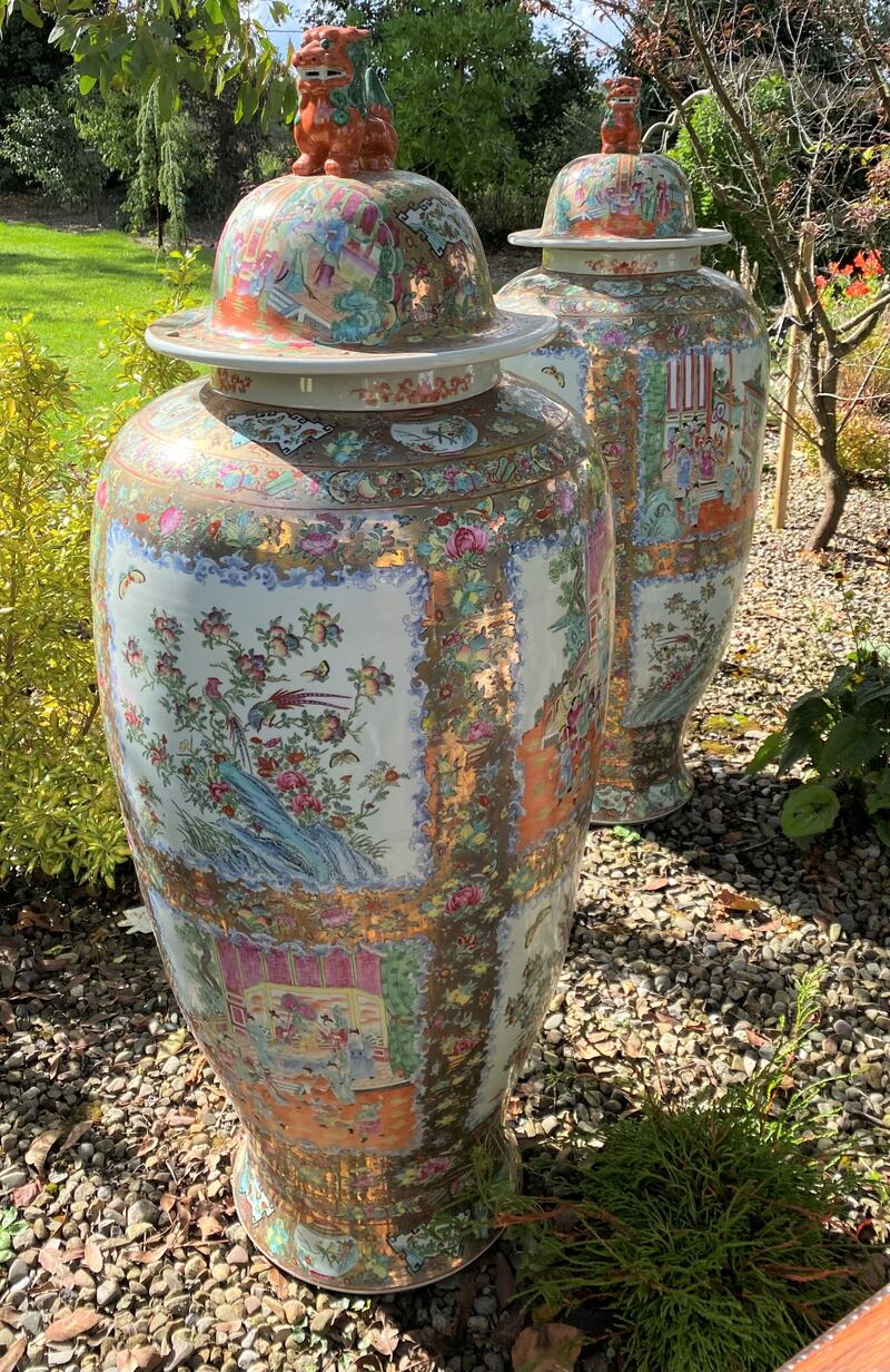 A  pair of Qing Dynasty Chinese Famille Rose porcelain floor vases, €1,500-€2,500, Hegarty's