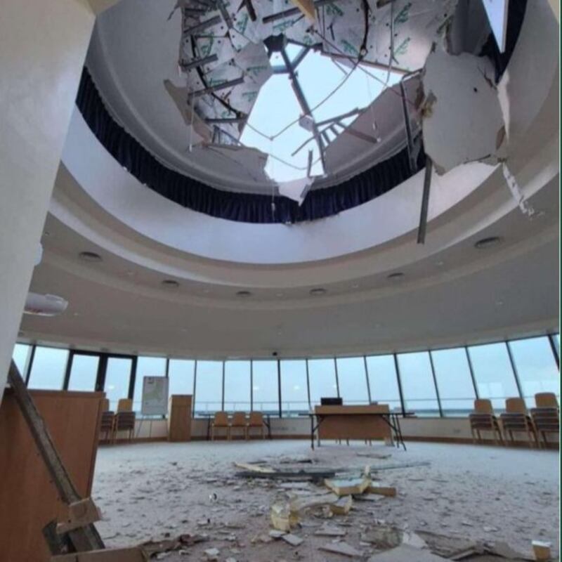 A conference room in the Galway Clinic was severely damaged by the impact of Storm Éowyn on Friday morning.