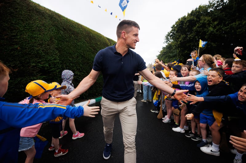 John Conlon arrives at Clare's homecoming at Wolfe Tones GAA, Shannon, after winning the All-Ireland Senior Hurling Championship earlier this year. Photograph: Tom Maher/Inpho