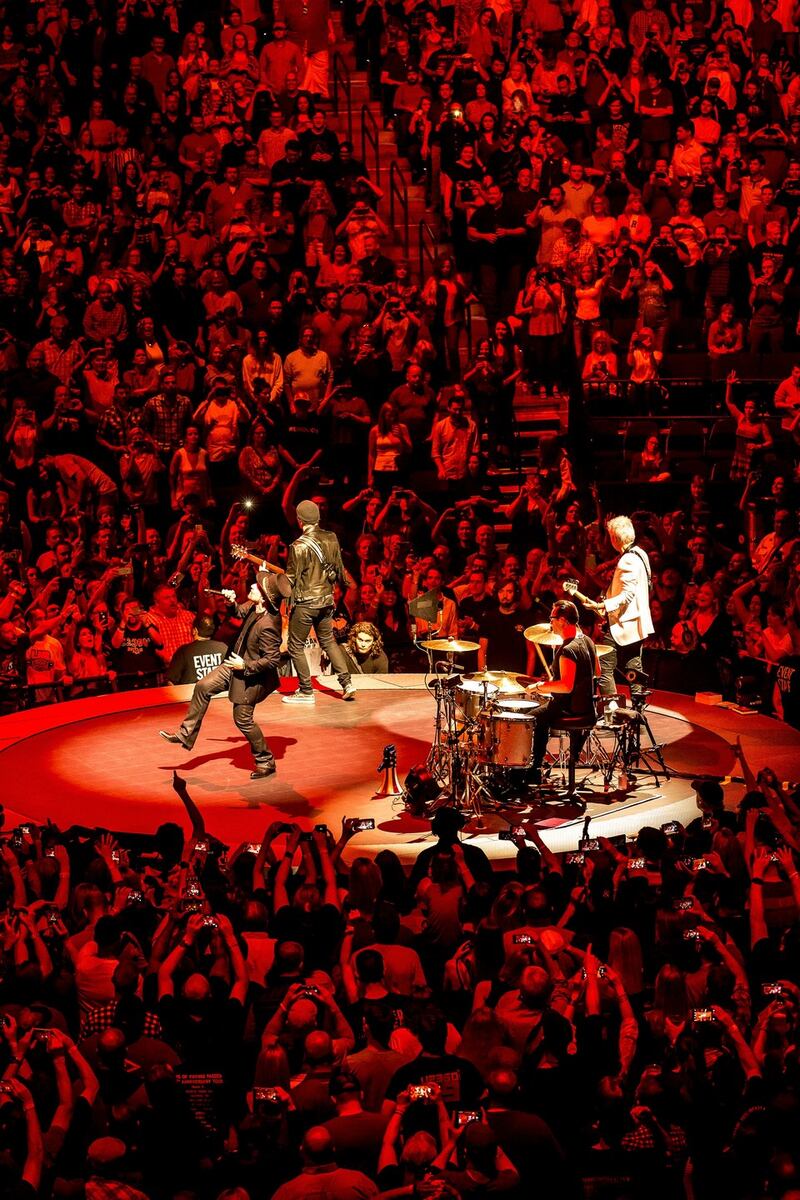 Experience + Innocence:  U2 kick off their 2018 tour in Tulsa. Photograph: Shane Bevel/New York Times