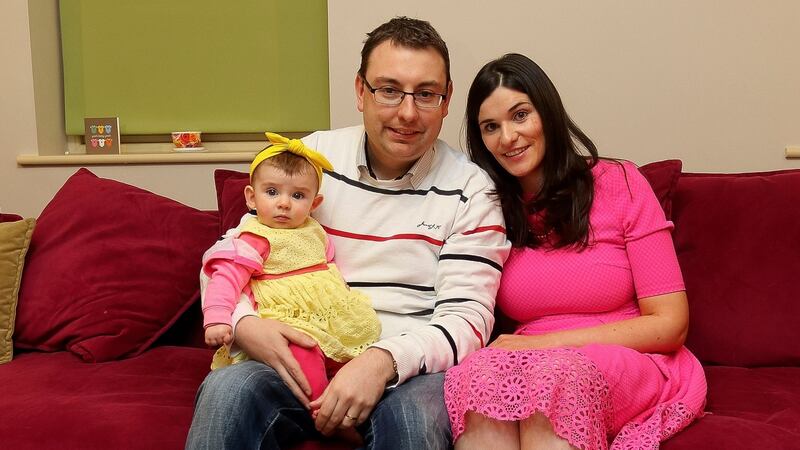 Ian Bradshaw, Eva Belle Bradshaw and Julie Corcoran, Seabank, Arklow, Co Wicklow. Photograph: Garry O’Neill