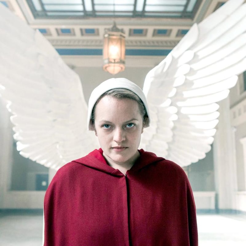 Elisabeth Moss in the television adaption of The Handmaid’s Tale