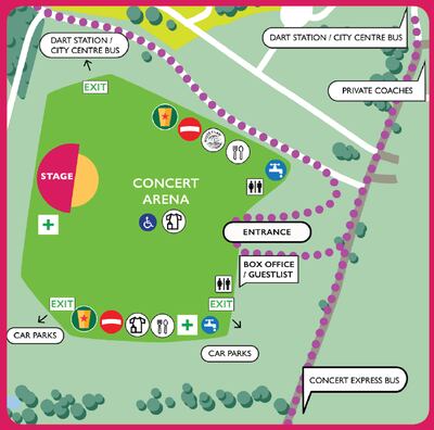 Malahide Castle concerts site map