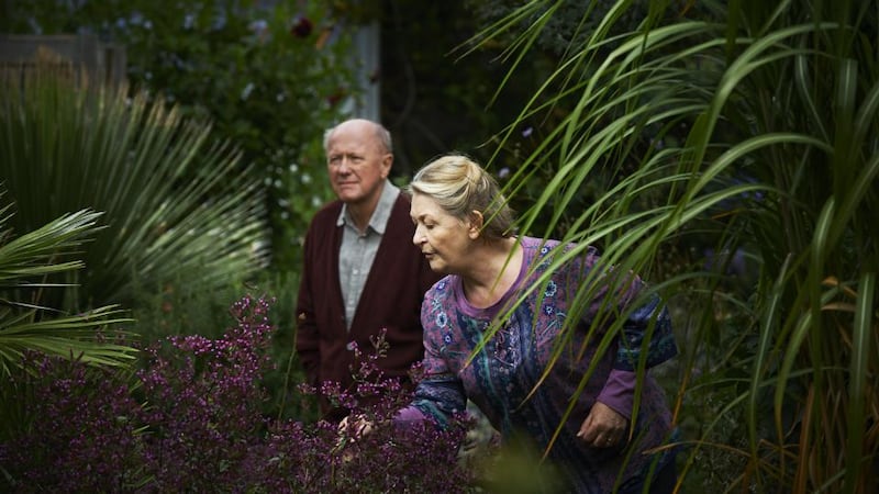 Niall Buggy and Barbara Brennan in The Hanging Gardens by Frank McGuinness at the Abbey Theatre from 3 Oct 2013. Pic Ros Kavanagh