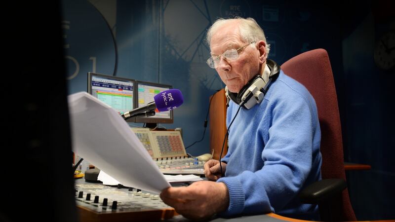 Gay Byrne  presenting his Time Warp show on Lyric FM. Photograph: Alan Betson