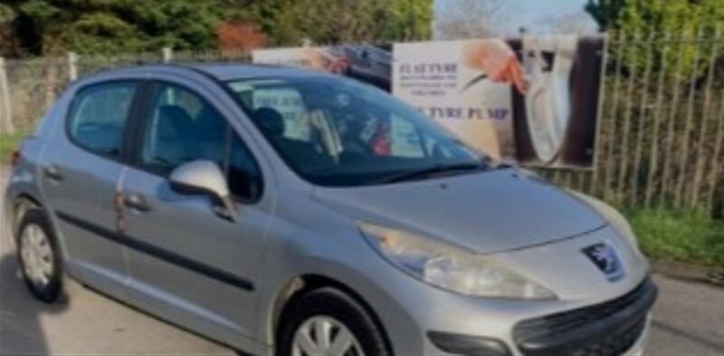 The investigation team at Athlone Garda station is seeking the public’s assistance in tracking the movements of a silver 08-G-registered Peugeot 207 like that above. Photograph: Garda Press Office