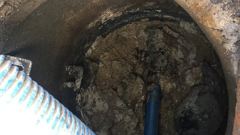 A so-called fatberg in a Belfast drain