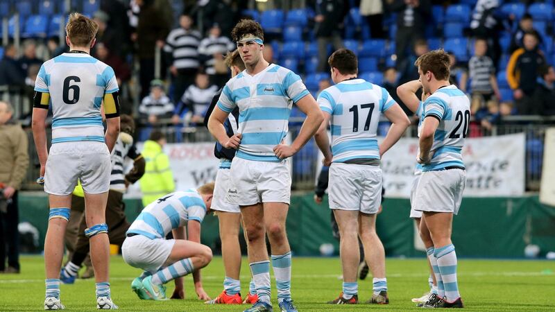 Caelan Doris and his team mates after Blackrock’s 2015 quarter-final defeat. File photograph: Inpho