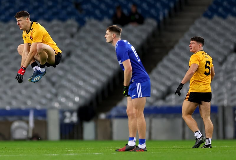 Ulster’s’ Niall Grimley warms up in advance of the interprovincial series semi-final against Munster at Croke Park. Photograph: James Crombie/Inpho