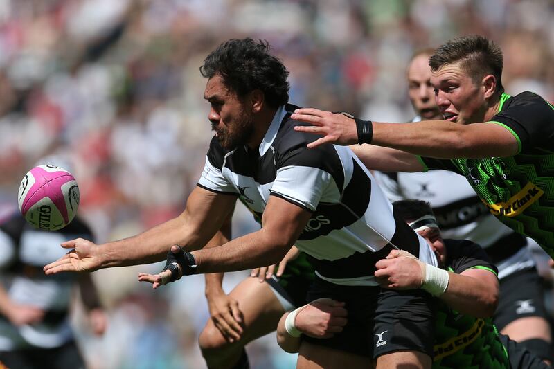 Steven Luatua in action for the Barbarians: Now 32, the former All Blacks flanker brings experience and skill to the Samoan squad having won 15 caps for New Zealand. Photograph: Steve Bardens/Getty Images 