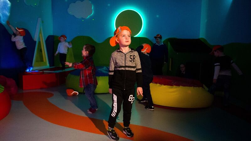 Enjoying the Sensory Room at Shannon Airport was Ryan Cunningham (4), from Gaelscoil Donncha Rua, Shannon, Co Clare. Photograph: Diarmuid Greene