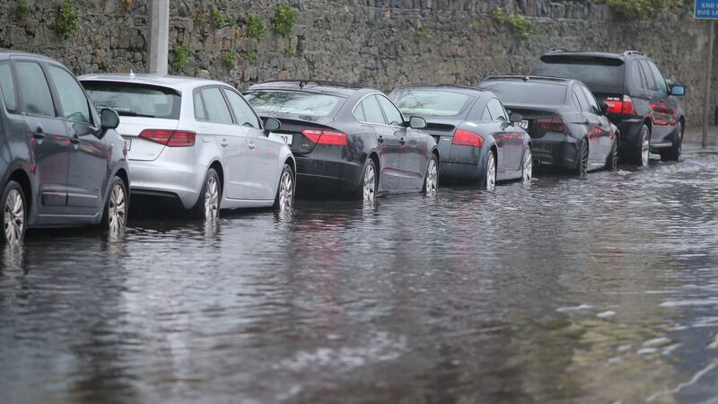 Flooding on the Rock Road  in Dublin on Tuesday morning. Photograph: Nick Bradshaw