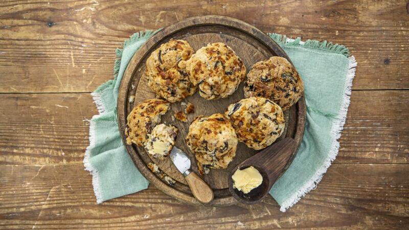 Smoked bacon, cheddar and red onion bread. Photograph: Harry Weir Photography