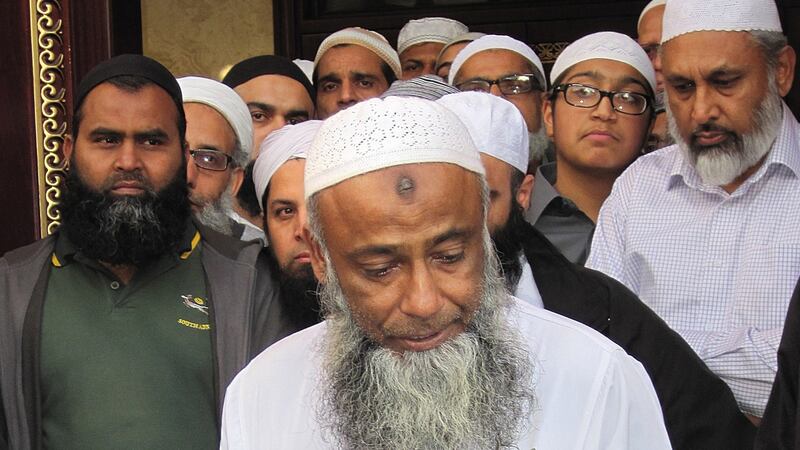 Dr  Taufiq Al Sattar speaking after the loss of his wife, daughter and teenage sons in a severe fire at their home in Wood Hill, Leicester. Photograph: Matthew Cooper/PA Wire