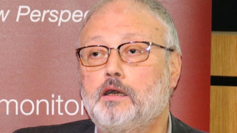 Missing Saudi journalist Jamal Khashoggi speaks at an event   in London on September 29th, 2018.  Photograph: Middle East Monitor/Reuters