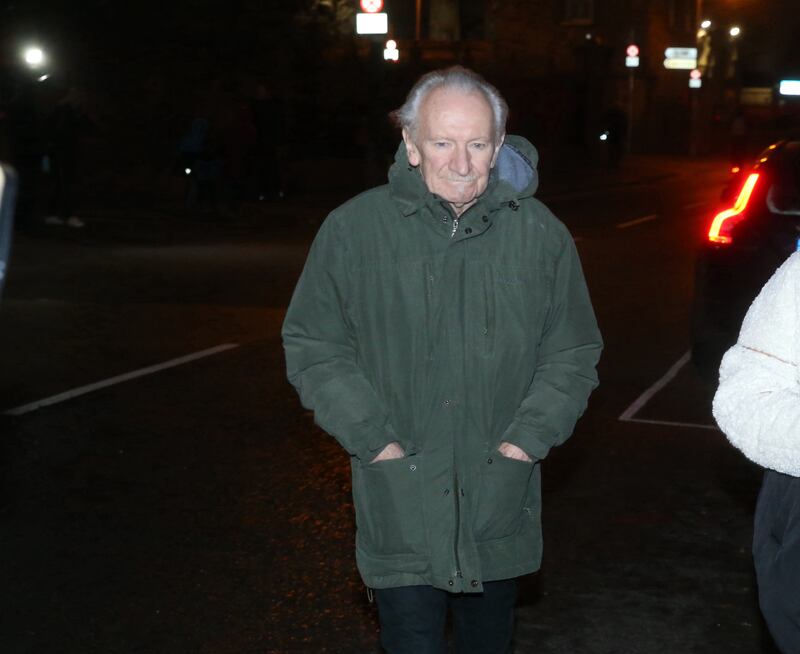 Dónal Lunny leaving the inquest into the death of his son Shane on Tuesday. Photograph: Collins Courts

