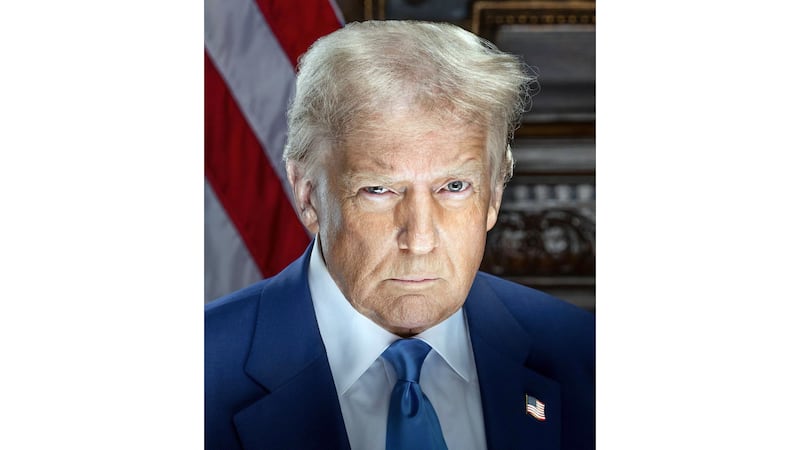 President-elect Donald Trump’s official inauguration portrait, provided by his chief photographer, Daniel Torok. At a moment of peak triumph and celebration, Trump looks stern in his inauguration portrait. (Daniel Torok via The New York Times)  — NO SALES; FOR EDITORIAL USE ONLY WITH NYT STORY SLUGGED TRUMP-IMAGE-INAUGURATION BY SHAWN MCCREESH FOR JAN. 17, 2025. ALL OTHER USE PROHIBITED. —