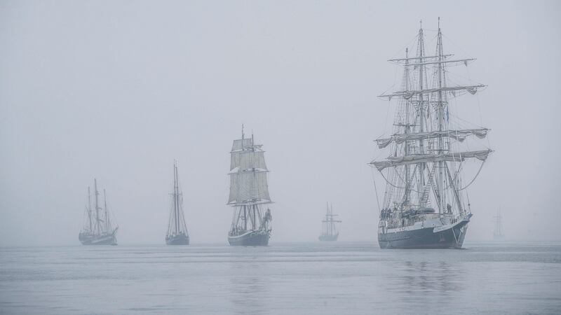 The Tall Ships Regatta coming into Dublin Port on Friday. Photograph: Conor McCabe