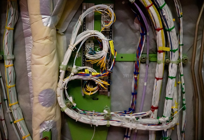 Wiring on the internal walls. Photograph: Lindsey Wasson/The New York Times