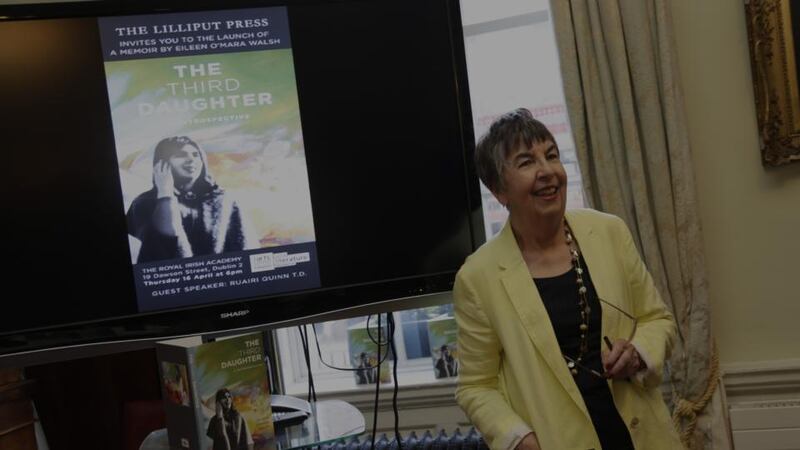 Eileen O’Mara Walsh at the launch of her memoir: “I have been peeping back into my looking glass world. It is time to stop, far enough away to wave, too far away to be heard”