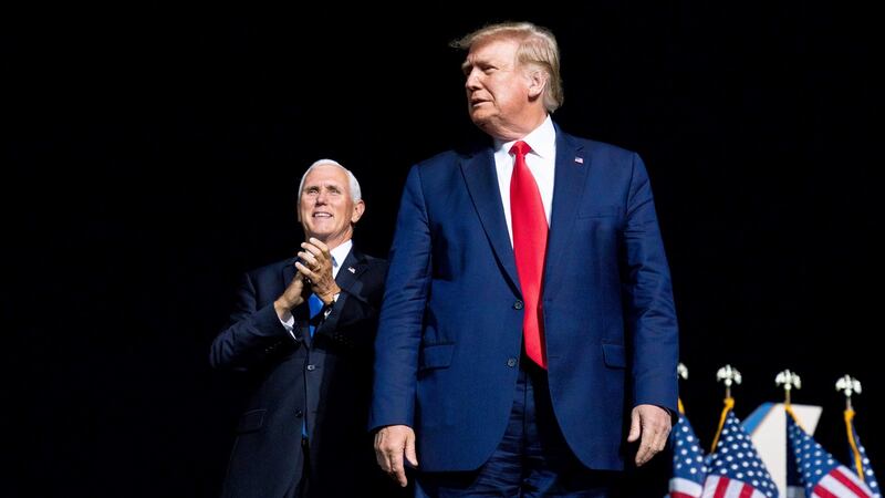 Vice president Mike Pence with US president Donald Trump. File photograph: Anna Moneymaker/The New York Times