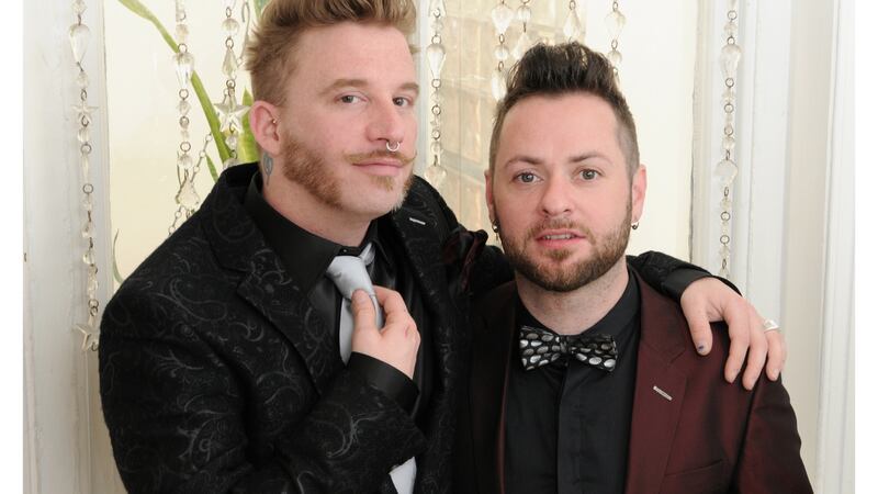 Michael Barron, right, and Jaime Nanci: “This is the first Christmas we are considered a married couple in Ireland, which is a very nice feeling”