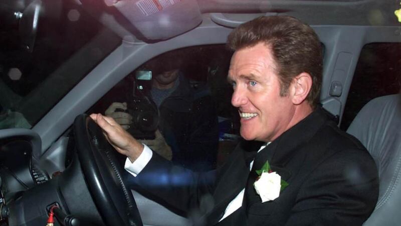 Alvin Stardust arriving for the wedding reception of Anthea Turner and Grant Bovey in 2000. Photograph: Sean Dempsey/PA