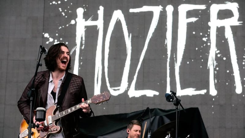 Hozier performing at Slane Castle in Co Meath.