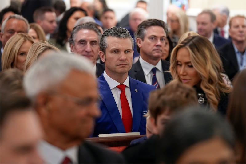 US defence secretary nominee Pete Hegseth at St John’s Church in Washington, DC before Donald Trump's inauguration as US president. Photograph: Evan Vucci/AP