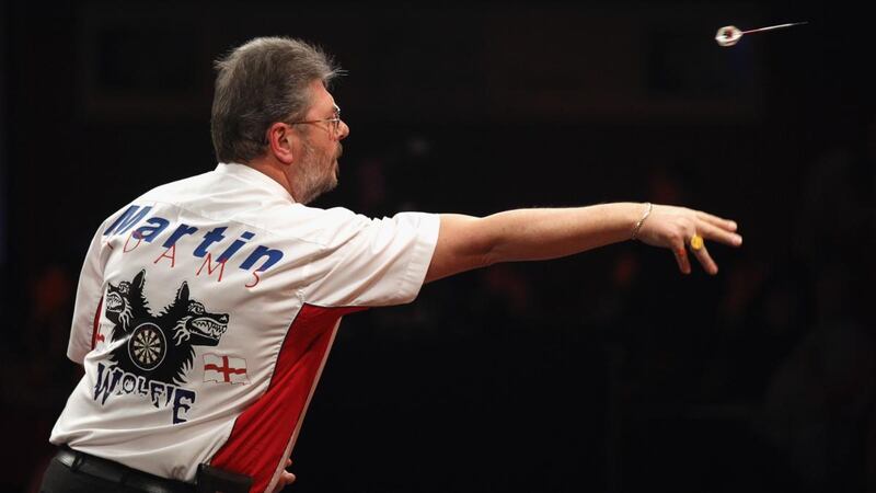 Martin ‘Wolfie’ Adams has been competing in the Icons of Darts series, where players play against each other from their own houses. Photograph: Oli Scarff/Getty Images