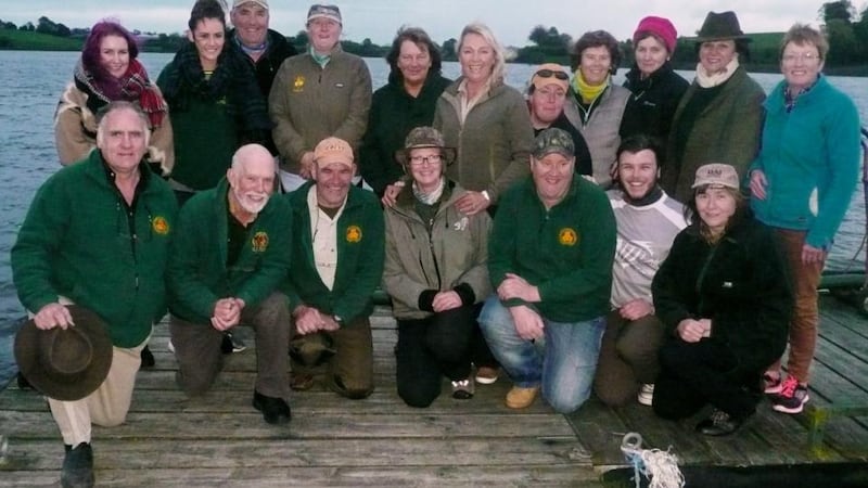 Anglers at Eskragh Lough taking part in its final women’s trial of 2014 league with boatmen from Dundalk Angling Club