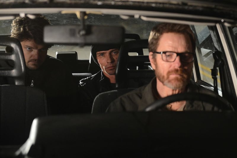 El Camino: Matt Jones as Badger, Charles Baker as Skinny Pete and Bryan Cranston as Walter White in Breaking Bad. Photograph: Ursula Coyote/AMC/Netflix