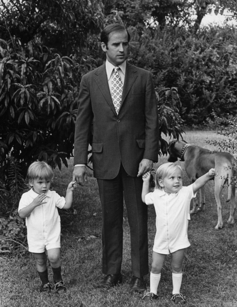 Joe Biden with sons Hunter and Beau, around 1972. Photograph: AP Photo