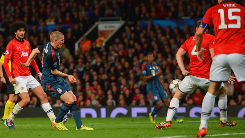 Bastian Schweinsteiger equalises for Bayern Munich. Photo: Michael Regan/Bongarts/Getty Images