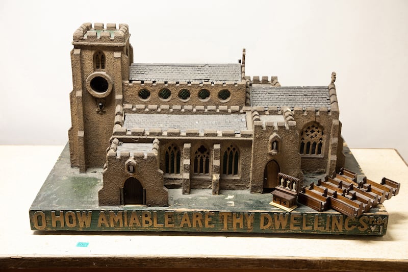 Franciscan Brothers' model of a church that will feature in a sale. Photograph: Michael Donnelly/PA Wire 



