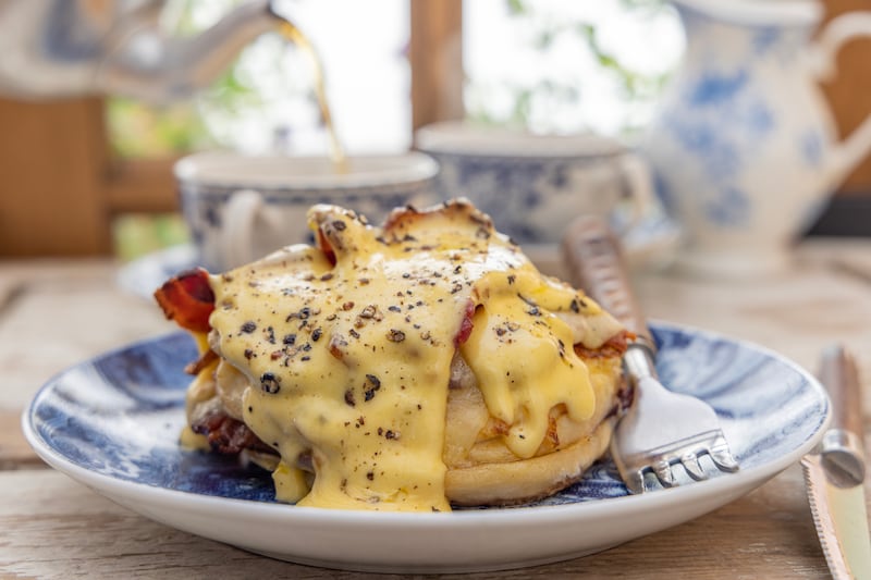 Savoury French toast with bacon, cheese and hollandaise sauce. Photograph: Harry Weir