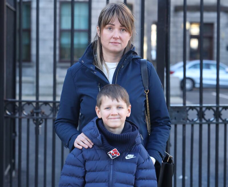 Marlena Sikorski with her son, Aaron Sikorski, from Tuam, Co Galway. Photograph: Collins Courts