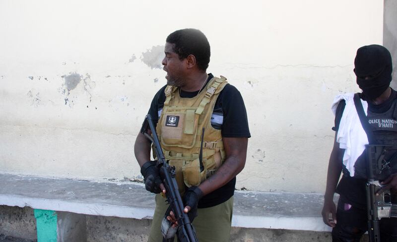 Jimmy 'Barbecue' Cherizier in Port-au-Prince, Haiti, last week. Photograph: Clarens Siffroy/AFP via Getty Images