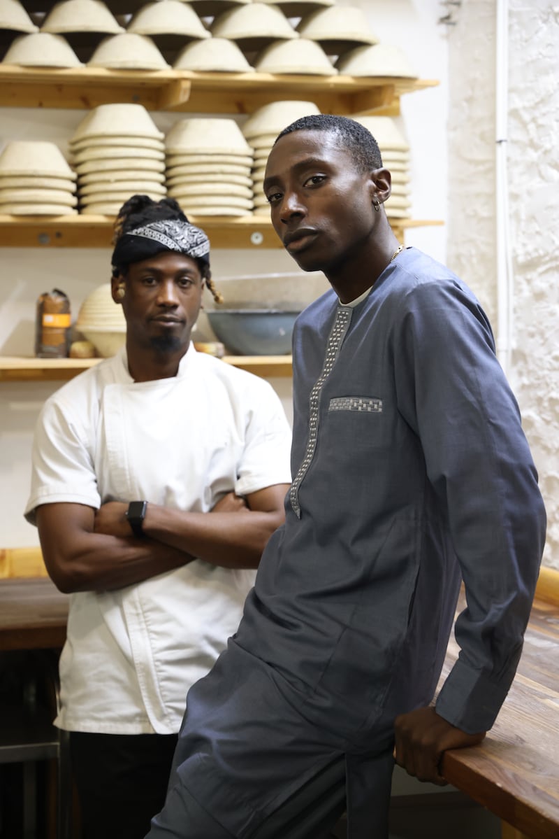 Tolu Asemotu (right) and Nehemie Kibabu bring Ibílè to pop-up events around Dublin and hope to set up a permanent base for the restaurant. Photograph: Bryan O’Brien