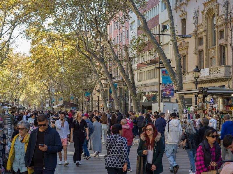 La Rambla, a popular pedestrian street in Barcelona. Photograph: Samuel Aranda/The New York Times