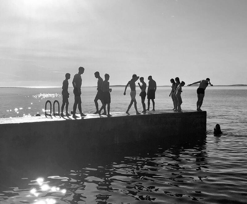 Summer pix 2019: Pier jumping, Rosses Point. Photograph: Eddie Lee