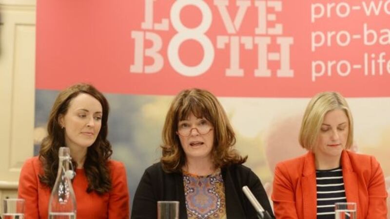 Caroline Simons (middle) speaks at a Pro Life Campaign event. On Saturday Simmons addressed a pro-life rally in Cork. File photograph: Alan Betson/The Irish Times