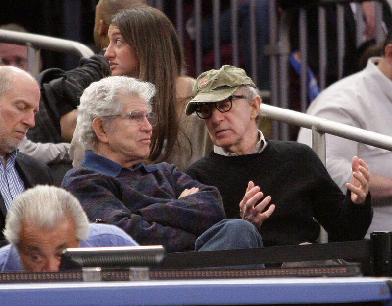 Director Woody Allen with actor Tony Roberts. Photograph: Mary Altaffer/AP